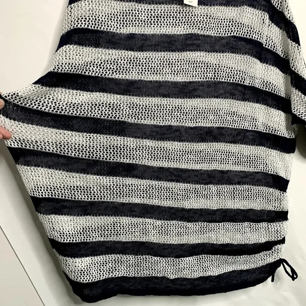 NWT Lane Bryant Womens 18/20 Blue White Striped 1/2 Slv Sweater Nautical Yacht
